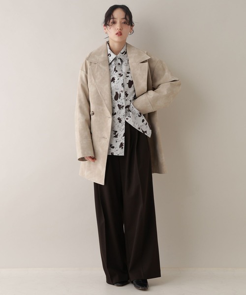 RAGEBLUE（レイジブルー）の「レザーダブルコート（テーラードジャケット・レディース・オフホワイト/ブラック・FREE）」の14枚目の写真