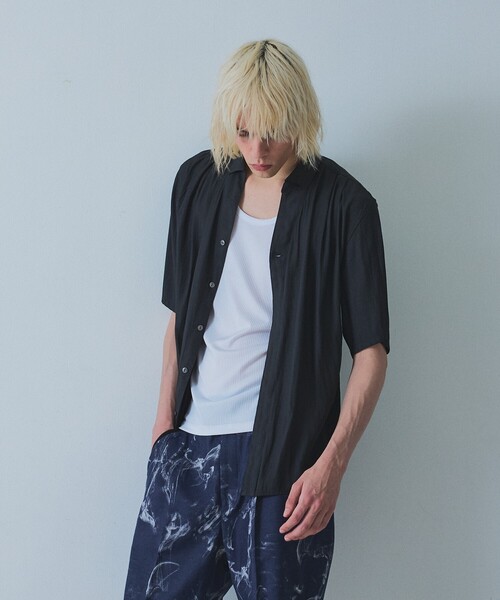 5351 POUR LES HOMMES(ゴーサンゴーイチプールオム)の「【スキッパー】半袖 シャツ(シャツ/ブラウス・メンズ・ホワイト/グレイッシュブルー/ブラック・44/46/48/50)」の20枚目の写真