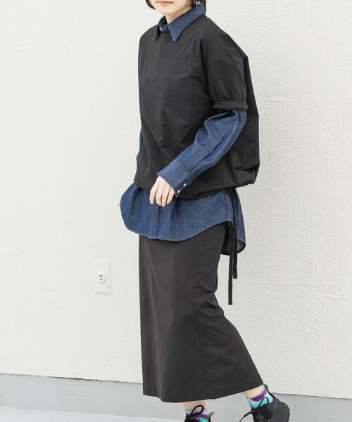 Wrangler（ラングラー）の「『別注』Wrangler×EKAL　LONG-SLEEVEデニムワークシャツ（シャツ/ブラウス・レディース・インディゴブルー/ブラック・FREE）」の6枚目の写真