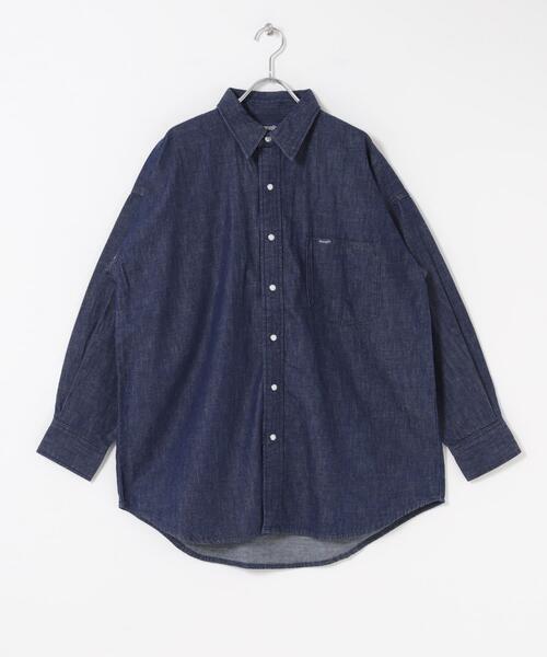 Wrangler（ラングラー）の「『別注』Wrangler×EKAL　LONG-SLEEVEデニムワークシャツ（シャツ/ブラウス・レディース・インディゴブルー/ブラック・FREE）」の10枚目の写真