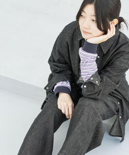 Wrangler（ラングラー）の「『別注』Wrangler×EKAL　LONG-SLEEVEデニムワークシャツ（シャツ/ブラウス・レディース・インディゴブルー/ブラック・FREE）」の18枚目の写真