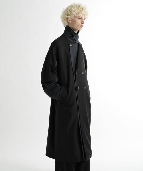 HARE（ハレ）の「レイヤードダブルコート(HARE)（トレンチコート・メンズ・ブルー/ブラック/ベージュ・MEDIUM/SMALL）」の13枚目の写真