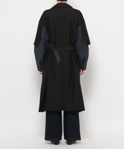 HARE（ハレ）の「レイヤードダブルコート(HARE)（トレンチコート・メンズ・ブルー/ブラック/ベージュ・MEDIUM/SMALL）」の19枚目の写真