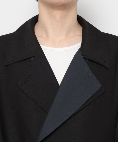 HARE（ハレ）の「レイヤードダブルコート(HARE)（トレンチコート・メンズ・ブルー/ブラック/ベージュ・MEDIUM/SMALL）」の20枚目の写真