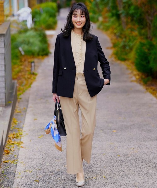 ANY SIS(エニィスィス)の「褒めらレディストレッチ セミフレア テーパードパンツ(その他パンツ・レディース・ライトグレー系6/ベージュ系6/ネイビー系6/ライトグリーン系9/ネイビー系・X-LARGE)」の7枚目の写真