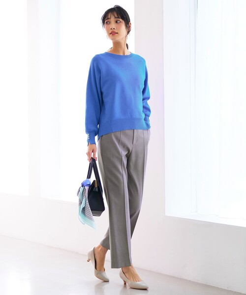 ANY SIS(エニィスィス)の「褒めらレディストレッチ セミフレア テーパードパンツ(その他パンツ・レディース・ライトグレー系6/ベージュ系6/ネイビー系6/ライトグリーン系9/ネイビー系・X-LARGE)」の8枚目の写真