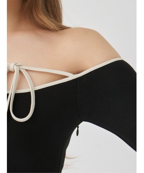 Darich(ダーリッチ)の「デザインネックリボンミニワンピース(ワンピース・レディース・グレー/ブラック/ベージュ・FREE)」の18枚目の写真