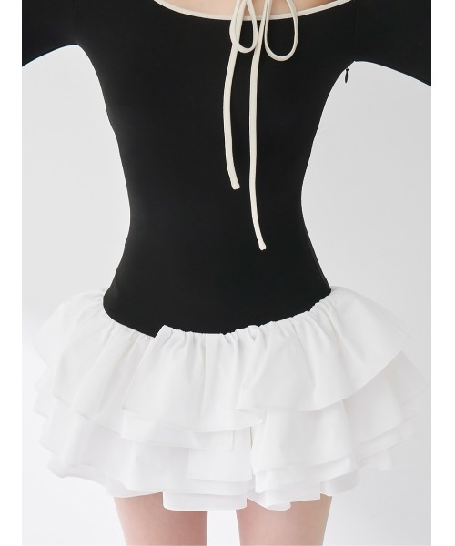 Darich(ダーリッチ)の「デザインネックリボンミニワンピース(ワンピース・レディース・グレー/ブラック/ベージュ・FREE)」の22枚目の写真