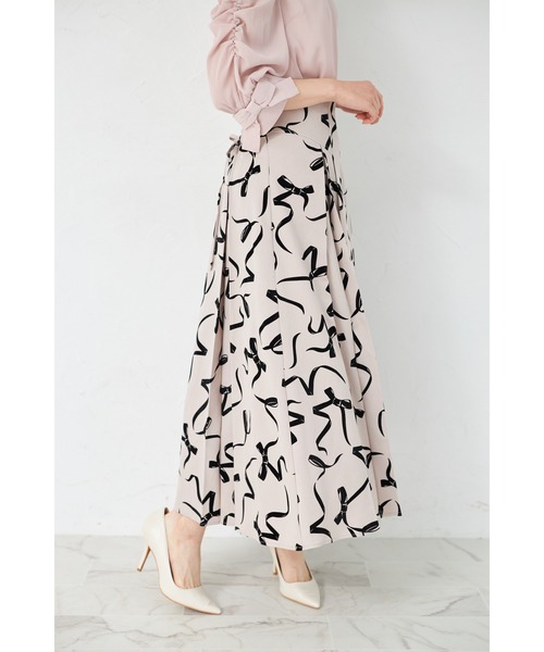 tocco closet(トッコ クローゼット)の「バックレースアップフロッキーリボンスカート(スカート・レディース・グレー/ベージュ・M)」の18枚目の写真