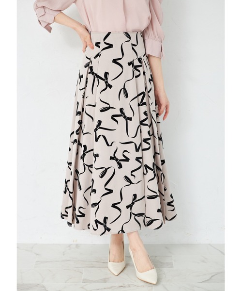 tocco closet(トッコ クローゼット)の「バックレースアップフロッキーリボンスカート(スカート・レディース・グレー/ベージュ・M)」の16枚目の写真