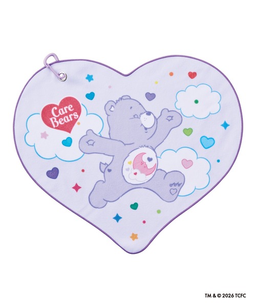 ケアベア くっつきタオル カラビナ付 ハート（ハンカチ/ハンドタオル