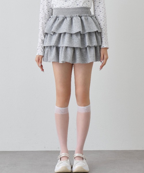 OLIVE des OLIVE(オリーブデオリーブ)の「キラキラロゴフリルスカート(スカート・レディース・トップグレー/ネイビー/ピンク・FREE)」の7枚目の写真