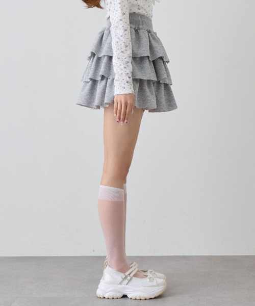 OLIVE des OLIVE(オリーブデオリーブ)の「キラキラロゴフリルスカート(スカート・レディース・トップグレー/ネイビー/ピンク・FREE)」の8枚目の写真