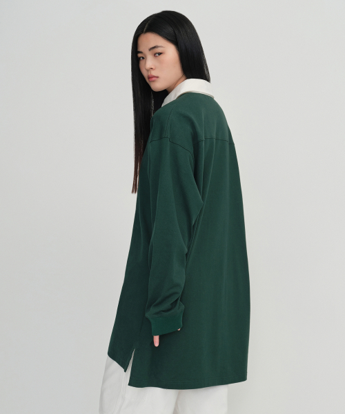 MUSINSA STANDARD WOMAN（ムシンサスタンダードウーマン）の「ウィメンズオーバーサイズラグビードレス[グリーン]（ワンピース・レディース・その他・SMALL/MEDIUM/LARGE/X-SMALL）」の3枚目の写真