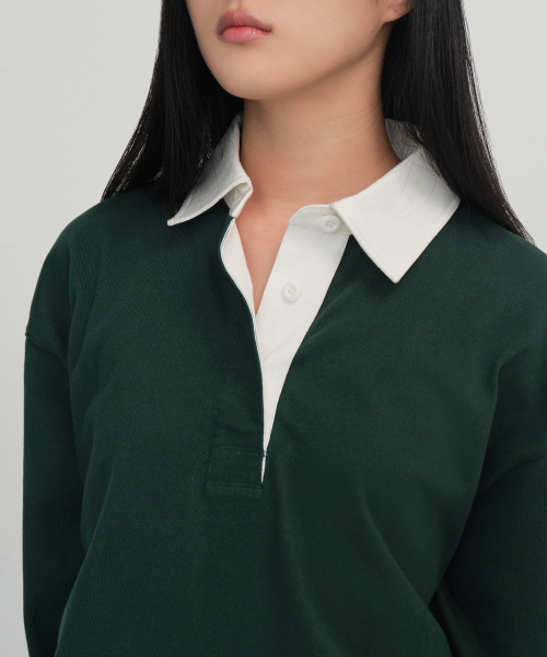 MUSINSA STANDARD WOMAN（ムシンサスタンダードウーマン）の「ウィメンズオーバーサイズラグビードレス[グリーン]（ワンピース・レディース・その他・SMALL/MEDIUM/LARGE/X-SMALL）」の4枚目の写真