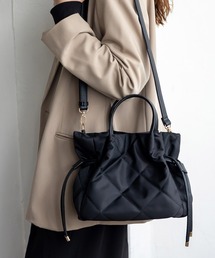 ハンドバッグ（ブラック/黒色系・キルティング）ファッション通販