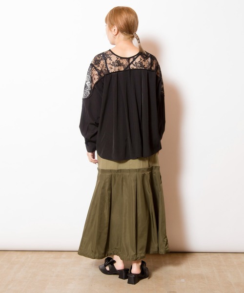 OSMOSIS(オズモーシス)の「2WAYレース切替ブラウス(シャツ/ブラウス・レディース・ブラック/ブルーグレー/アイボリー・ONE SIZE)」の22枚目の写真