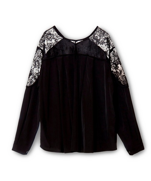 OSMOSIS(オズモーシス)の「2WAYレース切替ブラウス(シャツ/ブラウス・レディース・ブラック/ブルーグレー/アイボリー・ONE SIZE)」の5枚目の写真