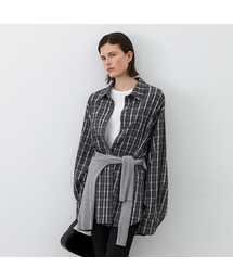 ESSENTIAL WASHING CHECK RELAXED SHIRT(BL-4368)