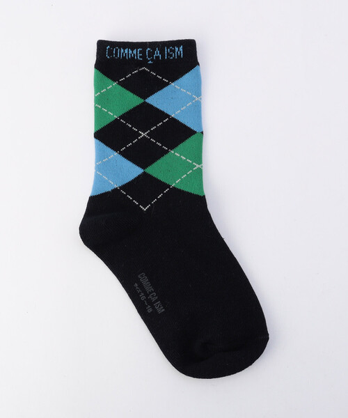 COMME CA ISM(コムサイズム)の「アーガイル クルーソックス(ソックス/靴下・キッズ・グレー/ネイビー・16-18cm/19-21cm/13-15cm)」の2枚目の写真