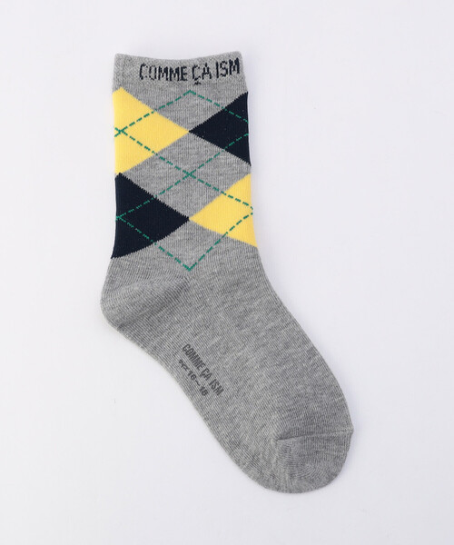 COMME CA ISM(コムサイズム)の「アーガイル クルーソックス(ソックス/靴下・キッズ・グレー/ネイビー・16-18cm/19-21cm/13-15cm)」の1枚目の写真