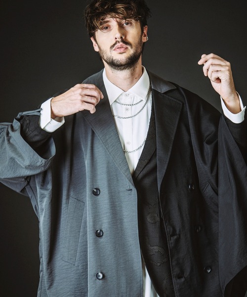 NO ID.（ノーアイディ）の「【NO ID.】Asymmetry Double Breasted Coat / アシンメトリー ダブル ブレスト コート（その他アウター・メンズ・ブラック/グレー/その他23・ONE SIZE）」の3枚目の写真