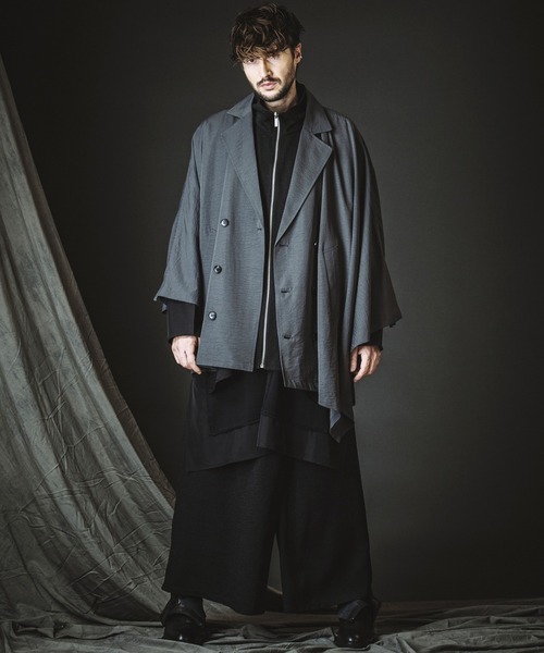 NO ID.（ノーアイディ）の「【NO ID.】Asymmetry Double Breasted Coat / アシンメトリー ダブル ブレスト コート（その他アウター・メンズ・ブラック/グレー/その他23・ONE SIZE）」の7枚目の写真