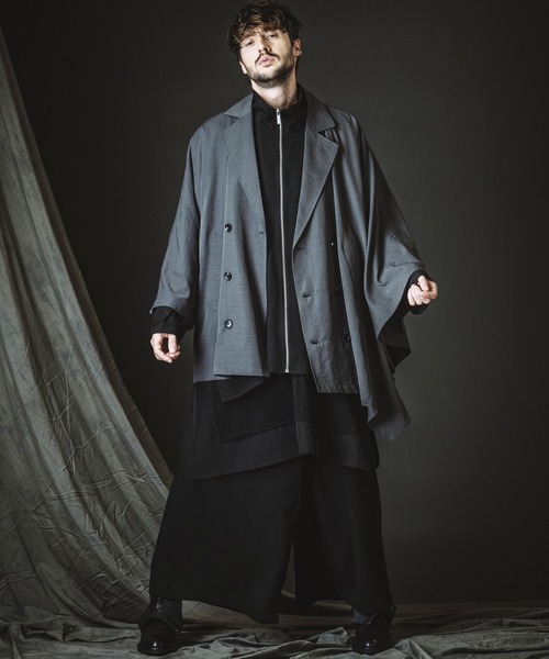 NO ID.（ノーアイディ）の「【NO ID.】Asymmetry Double Breasted Coat / アシンメトリー ダブル ブレスト コート（その他アウター・メンズ・ブラック/グレー/その他23・ONE SIZE）」の8枚目の写真