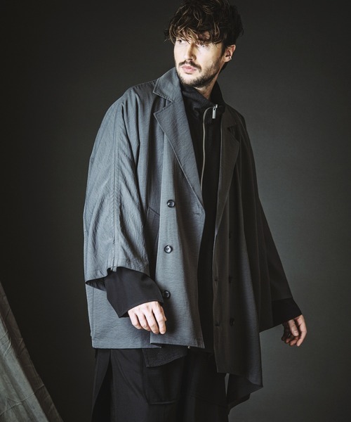 NO ID.（ノーアイディ）の「【NO ID.】Asymmetry Double Breasted Coat / アシンメトリー ダブル ブレスト コート（その他アウター・メンズ・ブラック/グレー/その他23・ONE SIZE）」の9枚目の写真