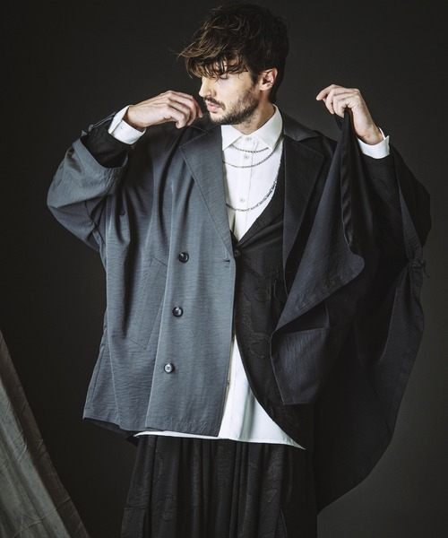 NO ID.（ノーアイディ）の「【NO ID.】Asymmetry Double Breasted Coat / アシンメトリー ダブル ブレスト コート（その他アウター・メンズ・ブラック/グレー/その他23・ONE SIZE）」の21枚目の写真