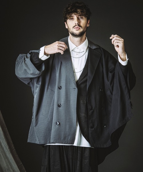 NO ID.（ノーアイディ）の「【NO ID.】Asymmetry Double Breasted Coat / アシンメトリー ダブル ブレスト コート（その他アウター・メンズ・ブラック/グレー/その他23・ONE SIZE）」の20枚目の写真