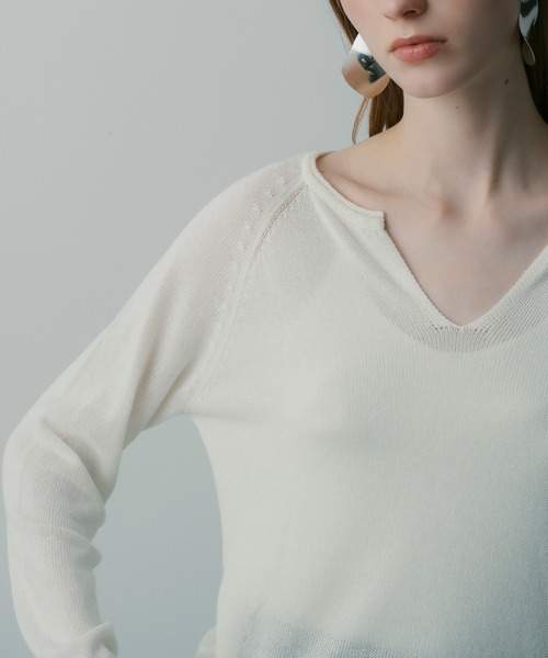 SERENO(セレーノ)の「リネンブレンド スキッパープルオーバー(Tシャツ/カットソー・レディース・ホワイト/ブラウン/ブラック/カーキ・ONESIZE)」の8枚目の写真