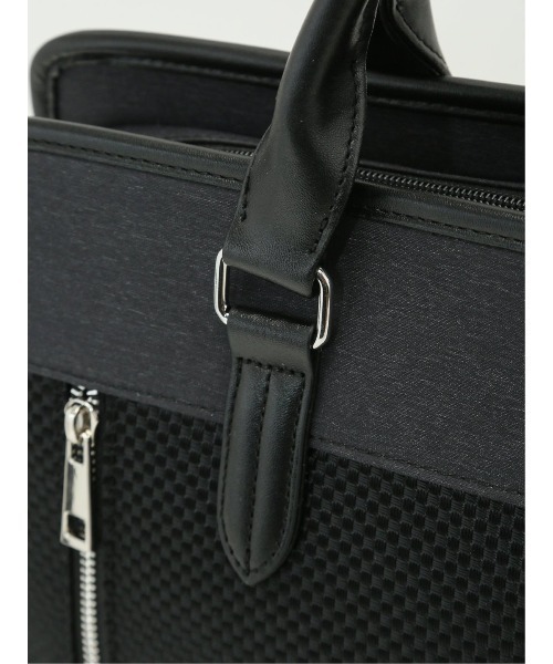 TAKA-Q（タカキュー）の「【2WAY A4対応】タカキュー ブロックチェック ブリーフバッグ（ビジネスバッグ・メンズ・ブラック・ONESIZE）」の9枚目の写真