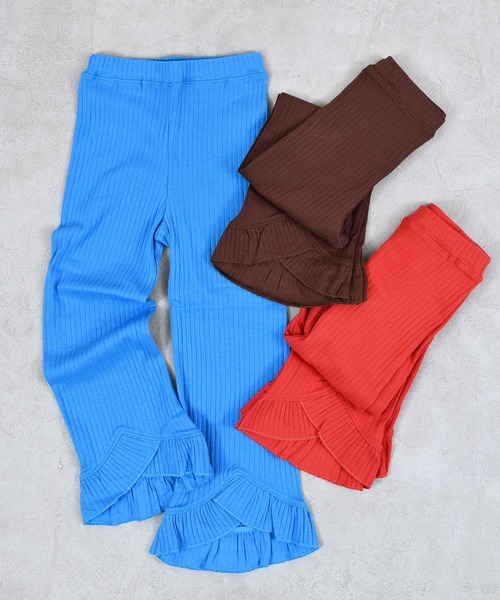 MARKEY'S（マーキーズ）の「フリルリブパンツ（その他パンツ・キッズ・ブルー/レッド/ブラウン・100/120/110/90/150/140/130）」の4枚目の写真