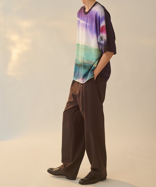 UJOH(ウジョー)の「【UJOH HOMME/ウジョー】Combi BOX PO / 風景画プリント / M732-T55-904(Tシャツ/カットソー・メンズ・グリーン・5/4)」の5枚目の写真