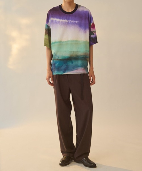 UJOH(ウジョー)の「【UJOH HOMME/ウジョー】Combi BOX PO / 風景画プリント / M732-T55-904(Tシャツ/カットソー・メンズ・グリーン・5/4)」の6枚目の写真