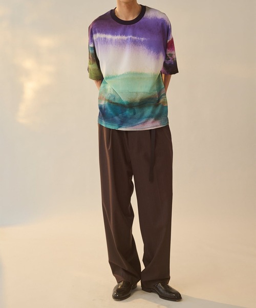 UJOH(ウジョー)の「【UJOH HOMME/ウジョー】Combi BOX PO / 風景画プリント / M732-T55-904(Tシャツ/カットソー・メンズ・グリーン・5/4)」の7枚目の写真