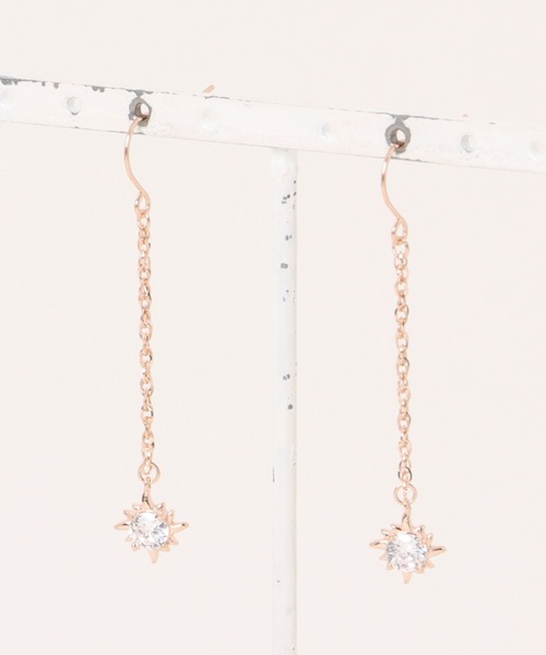 IRIEBEACH（アイリービーチ）の「sun chain pierce/【ハワイアンジュエリー】【サージカルステンレス】【金属アレルギー対応】【IRIEBEACH / アイリービーチ】つけっぱなしOK（ピアス（両耳用）・レディース・シルバー/ゴールド/ピンク・FREE）」の2枚目の写真