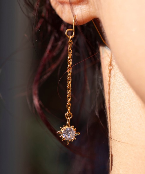 sun chain pierce/【ハワイアンジュエリー】【サージカルステンレス】【金属アレルギー対応】【IRIEBEACH / アイリービーチ】つけっぱなしOK