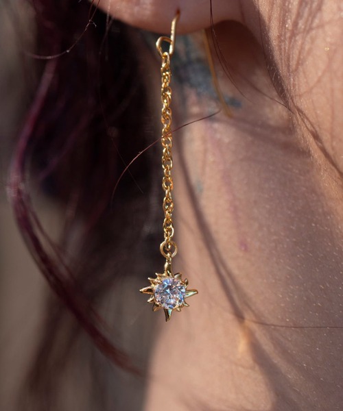 IRIEBEACH（アイリービーチ）の「sun chain pierce/【ハワイアンジュエリー】【サージカルステンレス】【金属アレルギー対応】【IRIEBEACH / アイリービーチ】つけっぱなしOK（ピアス（両耳用）・レディース・シルバー/ゴールド/ピンク・FREE）」の8枚目の写真