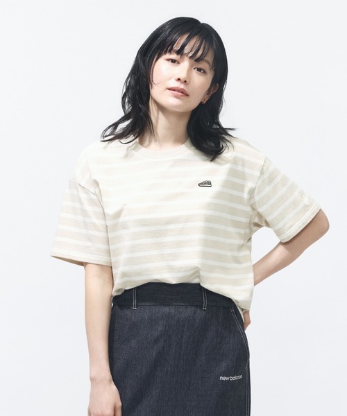 NEW BALANCE(ニューバランス)の「【New Balance×アルペン限定モデル】ニューバランス New Balance シューパッチボーダーTシャツ(Tシャツ/カットソー・レディース・アイボリー・M/S/L/XL)」の2枚目の写真