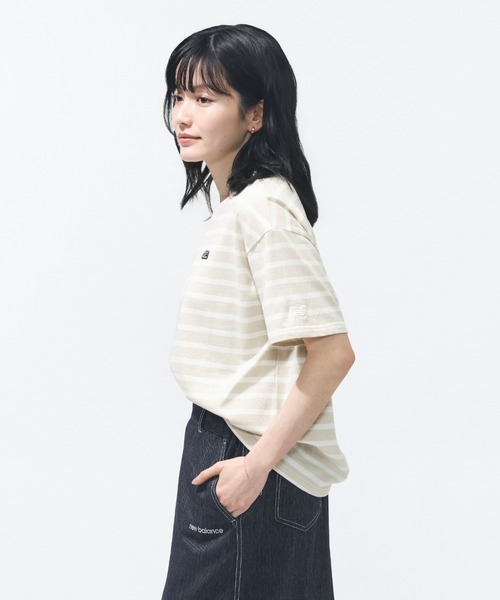 NEW BALANCE(ニューバランス)の「【New Balance×アルペン限定モデル】ニューバランス New Balance シューパッチボーダーTシャツ(Tシャツ/カットソー・レディース・アイボリー・M/S/L/XL)」の3枚目の写真