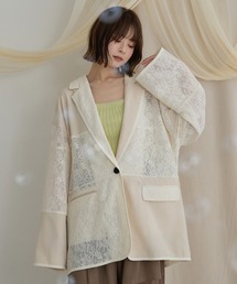 mideal（マイディール）の「lace over jacket / レースオーバージャケット（テーラードジャケット）」