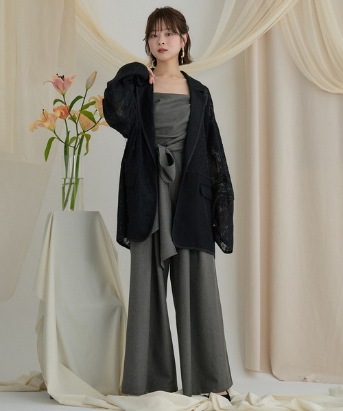 mideal(マイディール)の「lace over jacket / レースオーバージャケット(テーラードジャケット・レディース・ブラック/アイボリー・FREE)」の18枚目の写真