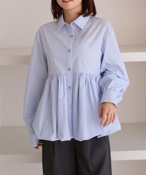 archives（アルシーヴ）の「【ＯＮかわ】バルーンペプラムシャツ（シャツ/ブラウス・レディース・ブルー/ホワイト×ブルー/イエロー/ピンク・MEDIUM）」の13枚目の写真