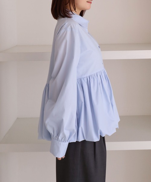 archives（アルシーヴ）の「【ＯＮかわ】バルーンペプラムシャツ（シャツ/ブラウス・レディース・ブルー/ホワイト×ブルー/イエロー/ピンク・MEDIUM）」の16枚目の写真