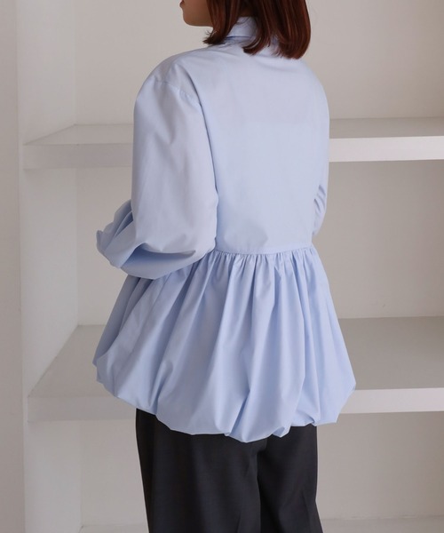 archives（アルシーヴ）の「【ＯＮかわ】バルーンペプラムシャツ（シャツ/ブラウス・レディース・ブルー/ホワイト×ブルー/イエロー/ピンク・MEDIUM）」の17枚目の写真