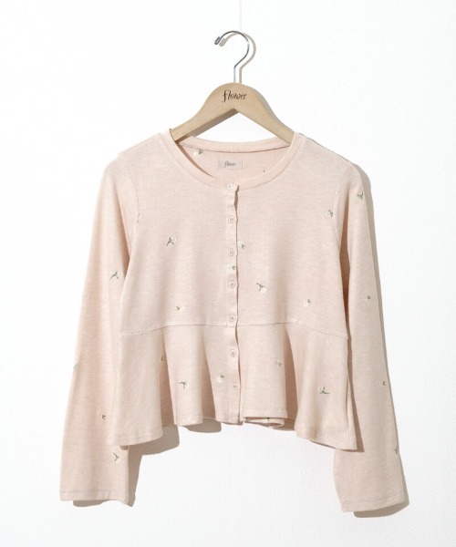 flower（フラワー）の「デイジーカーディガン（カーディガン/ボレロ・レディース・コーラルピンク/アイボリー・FREE）」の2枚目の写真