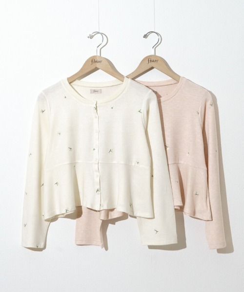 flower（フラワー）の「デイジーカーディガン（カーディガン/ボレロ・レディース・コーラルピンク/アイボリー・FREE）」の3枚目の写真