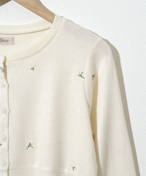 flower（フラワー）の「デイジーカーディガン（カーディガン/ボレロ・レディース・コーラルピンク/アイボリー・FREE）」の16枚目の写真